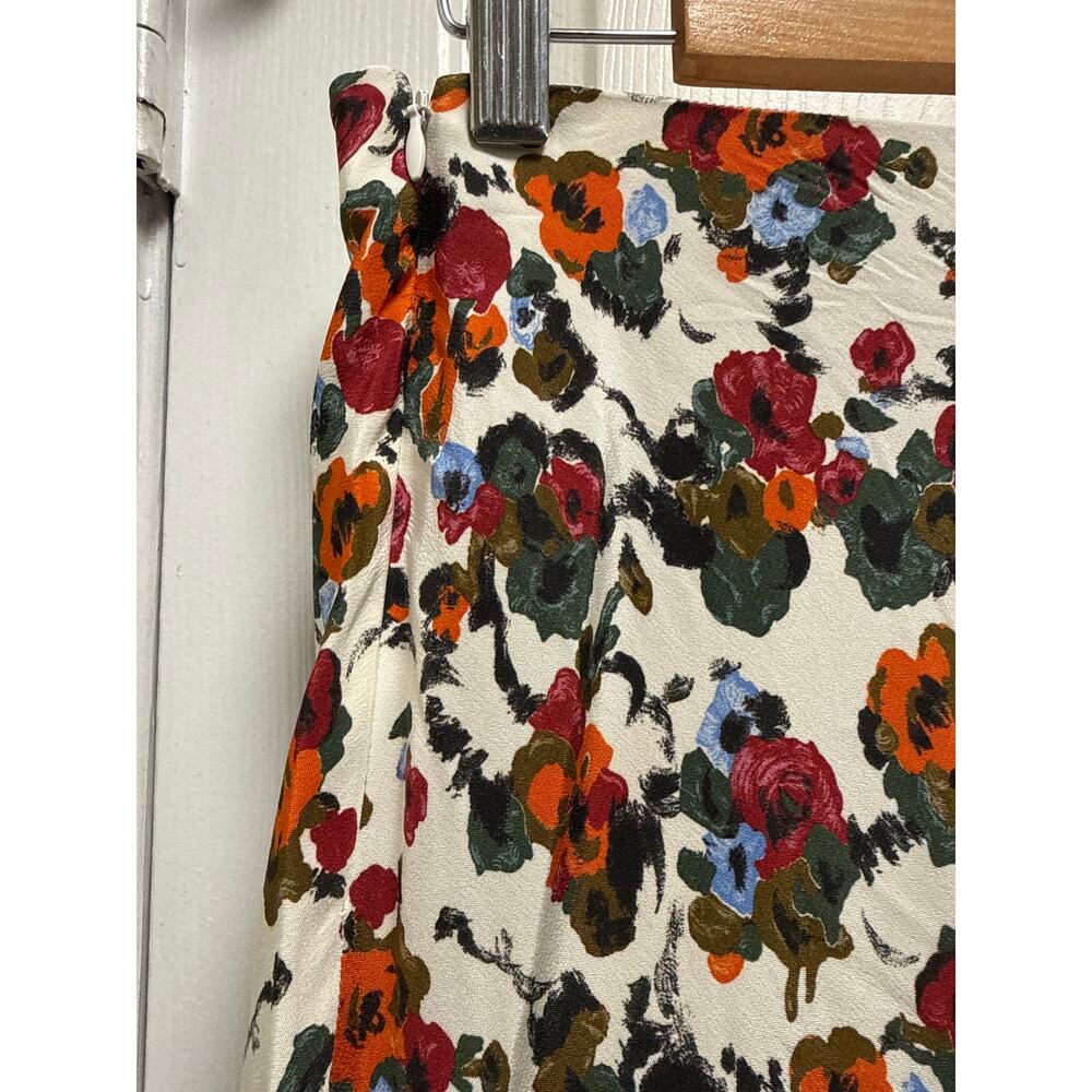 MM.Lafleur Satin Silk Floral Midi Slip Skirt Size 8 Quiet Luxury Old Money - Picture 4 of 6